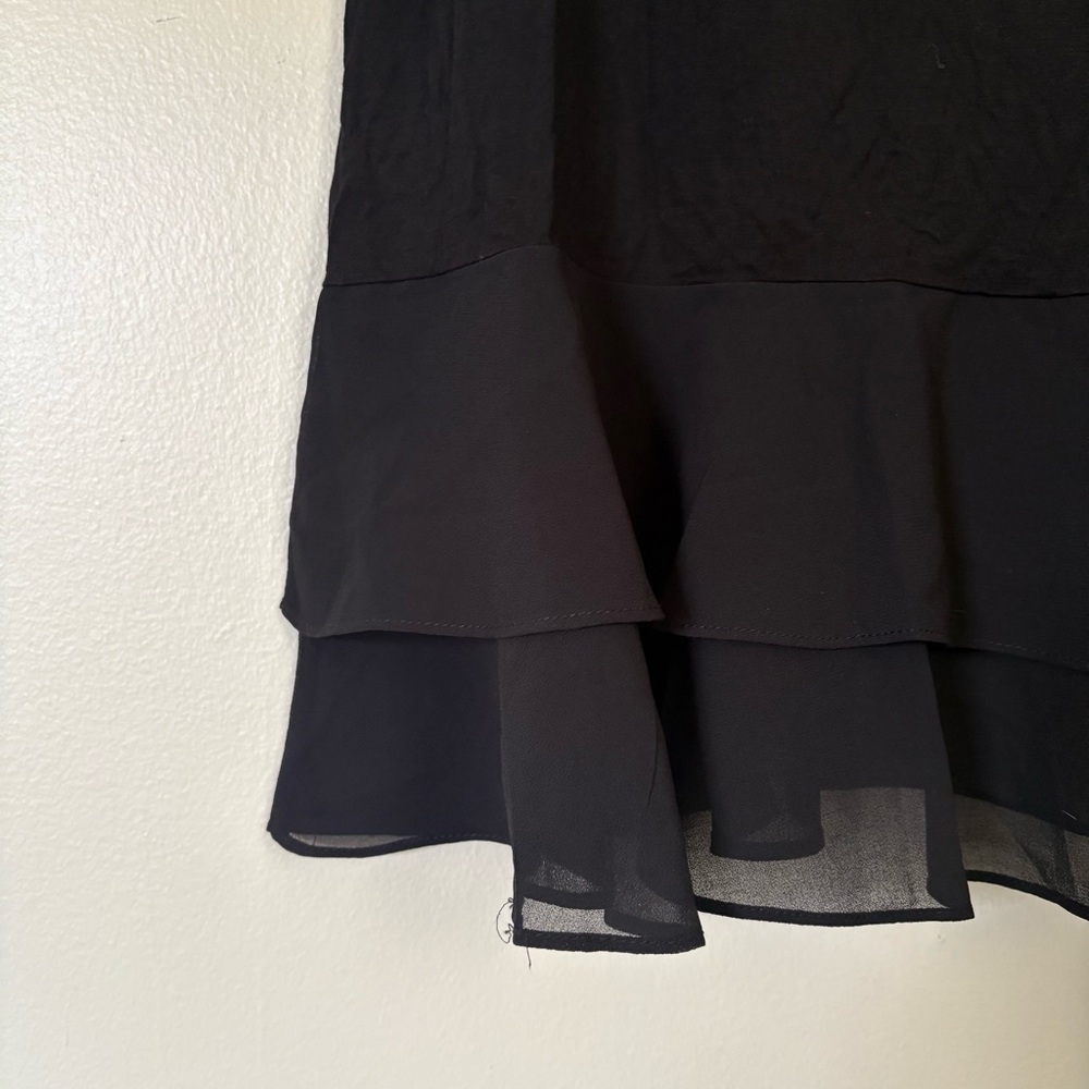 Yelete Nadine West Black Layered Tiered Blouse Size Large - Picture 7 of 12